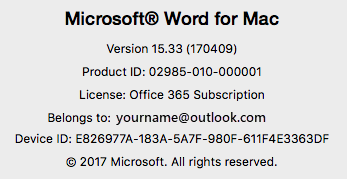 why wont my office 2016 for mac connect to office 365